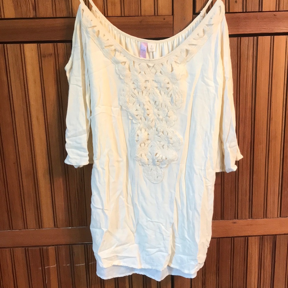 Cream Off-the-Shoulder Dress